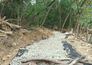 慈塘生態園施作過程-步道兼排水溝