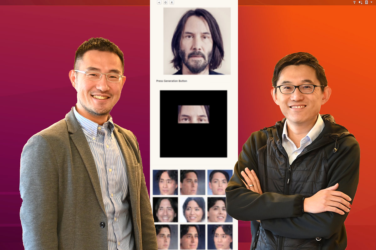 本校資工系吳尚鴻副教授(左)與電機系劉奕汶副教授開發AI廣告生成術