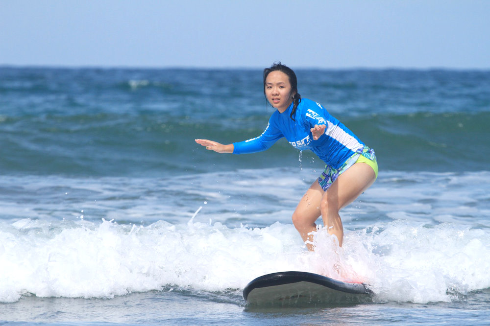 錄取清華將星計畫的花蓮女中學生莊庭羽是運動好手，平時喜愛衝浪