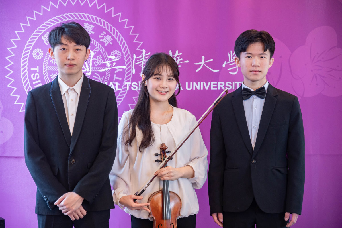 春之清華藝術節將呈獻6場音樂會。左起清華音樂系學生郭浩彬、黃寶萱、湯竣宇