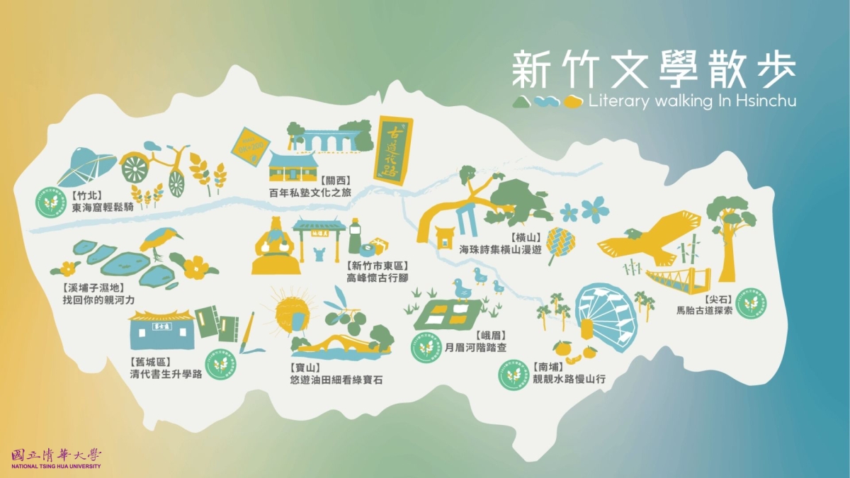 本校與企業及在地團體合作的「新竹文學散步」已拓展10條路線